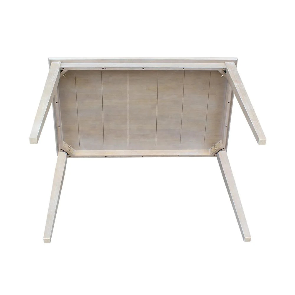 Solid Wood 30"x 48" Dining Table in Washed Gray Taupe