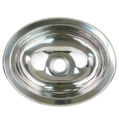 Scandvik Polished SS Oval Sink - 13.25" x 10.5" 10280