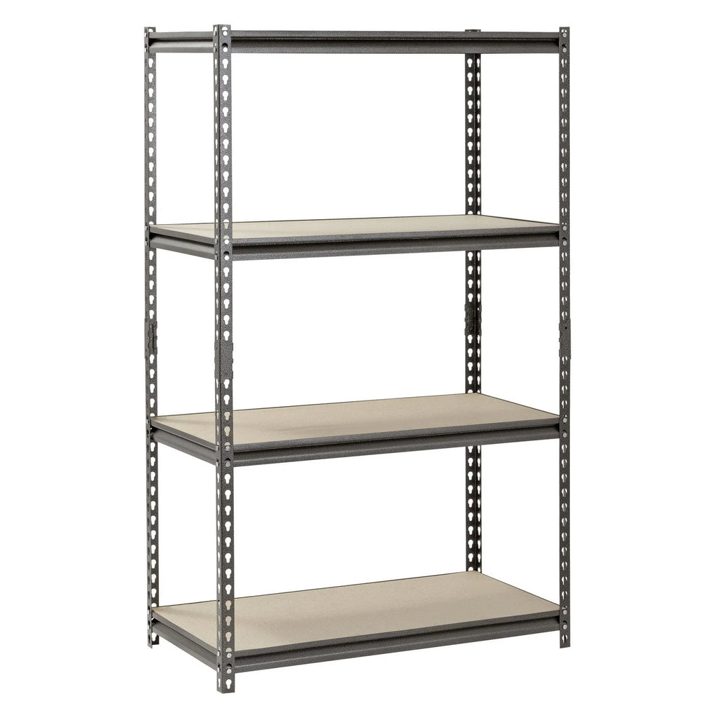Étagère autoportante en acier Muscle Rack à 4 niveaux, 36 po L x 18 po P x 60 po H ; capacité de 500 lb par tablette ; argent
