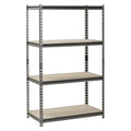 Étagère autoportante en acier Muscle Rack à 4 niveaux, 36 po L x 18 po P x 60 po H ; capacité de 500 lb par tablette ; argent
