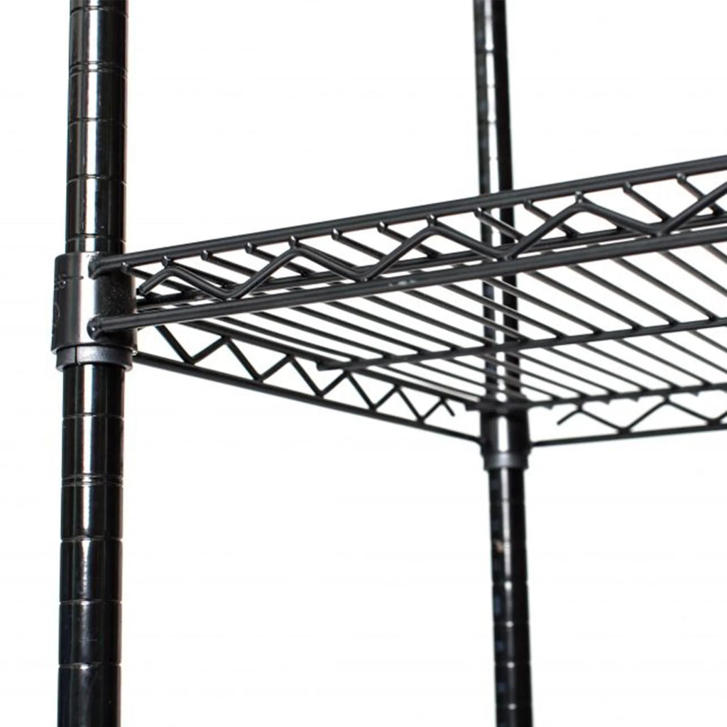 UBesGoo 35''L x 18''W x 71''H 5-Tier Storage Rack, Heavy Duty Wire Shelving Unit with Lockable Wheels, Black