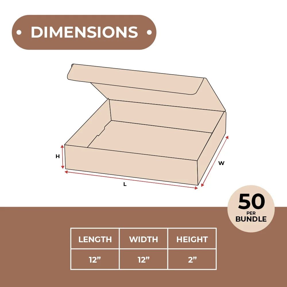 SSBM 12" x 12" x 2" ECT-32B Kraft Literature Shipping Mailers 50/Case