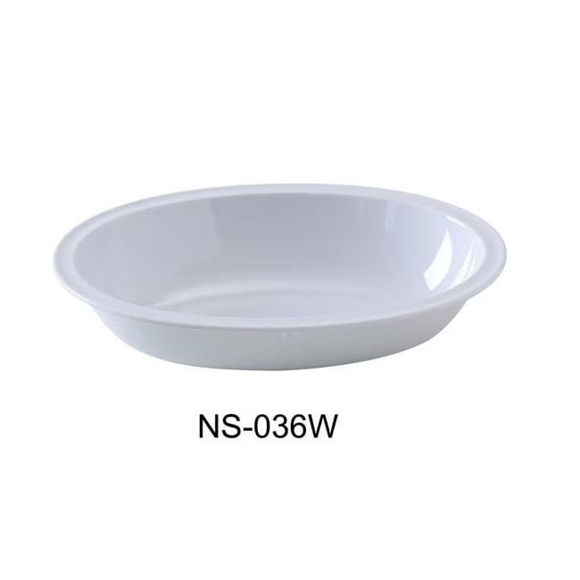 Bol ovale Yanco NS-036W Nessico 36 oz, blanc - 25,4 x 18,73 x 5,72 cm - Lot de 24