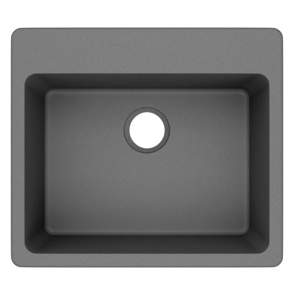 Elkay Quartz Classic 25" x 22" x 9-1/2", Single Bowl Drop-in Sink, Greystone