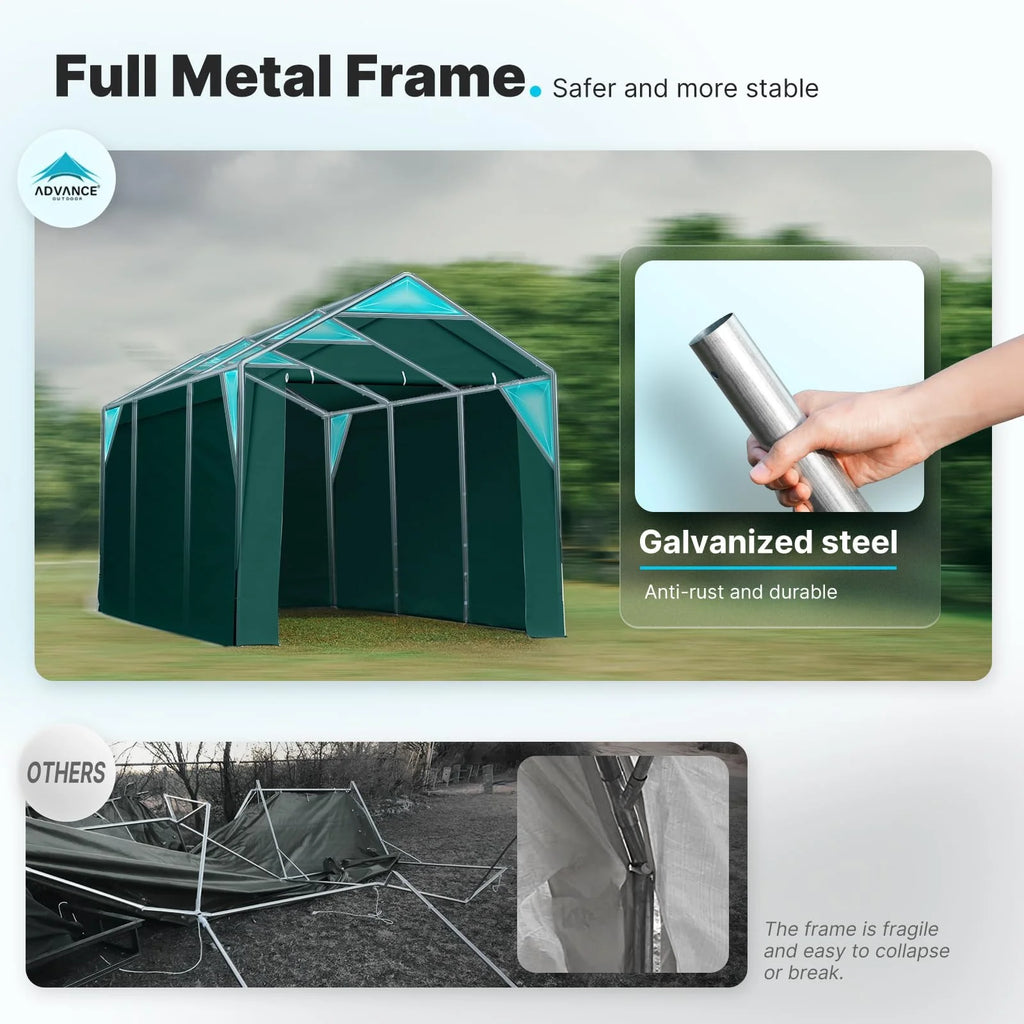 Advance Outdoor 10 x 20 x 95-11 White Heavy Duty Carport
