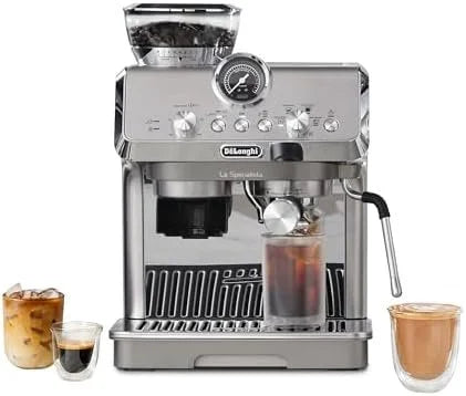 De'Longhi La Specialista Arte Evo Espresso Machine – Compact Cold Brew Coffee Maker with Grinder, Milk Steam Wand/Frother & Tamping Tools – Home Barista Kit for Lattes, Cappuccinos, Iced Coffees