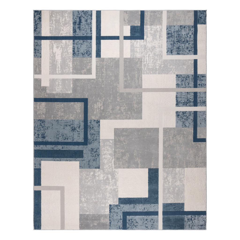 Tapis Eden, motif géométrique abstrait, 5'3" x 7'