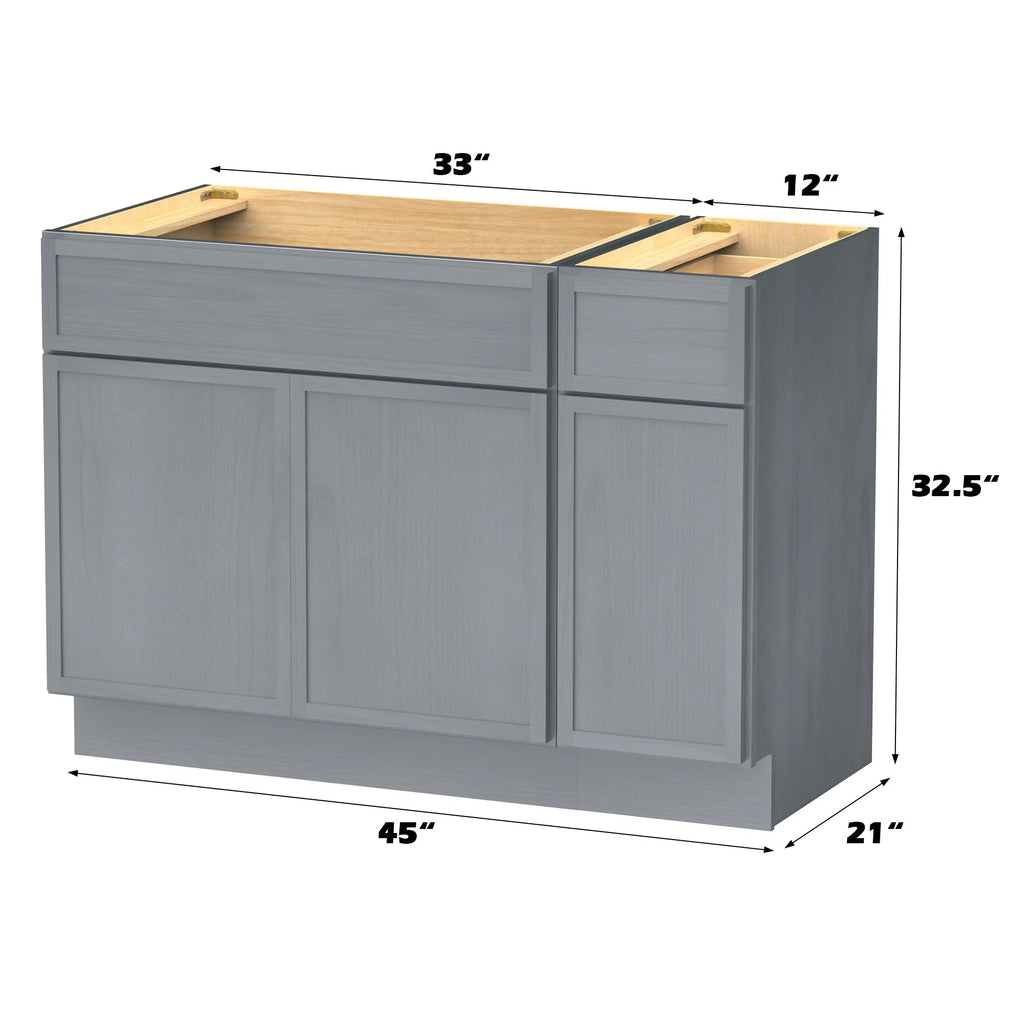 Meuble-lavabo de salle de bain 45 po l x 21 po P x 32,5 po H sans comptoir, brun