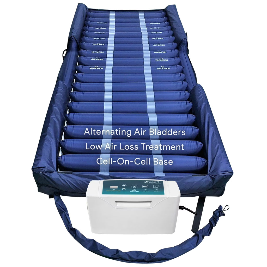 Proheal Low Air Loss Alternating Pressure Air Mattress with Digital Silent Air Pump & Side Perimeter - 36" x 80" x 8/11"