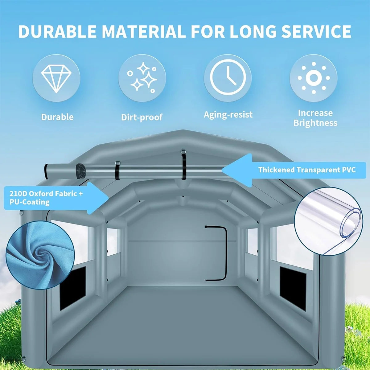 xhyhwyd Inflatable Paint Booth 20 x 13.5 x 9.7ft Portable Inflatable Spray Booth Tent with 1100W Blower for DIY Spray Car Parts Painting