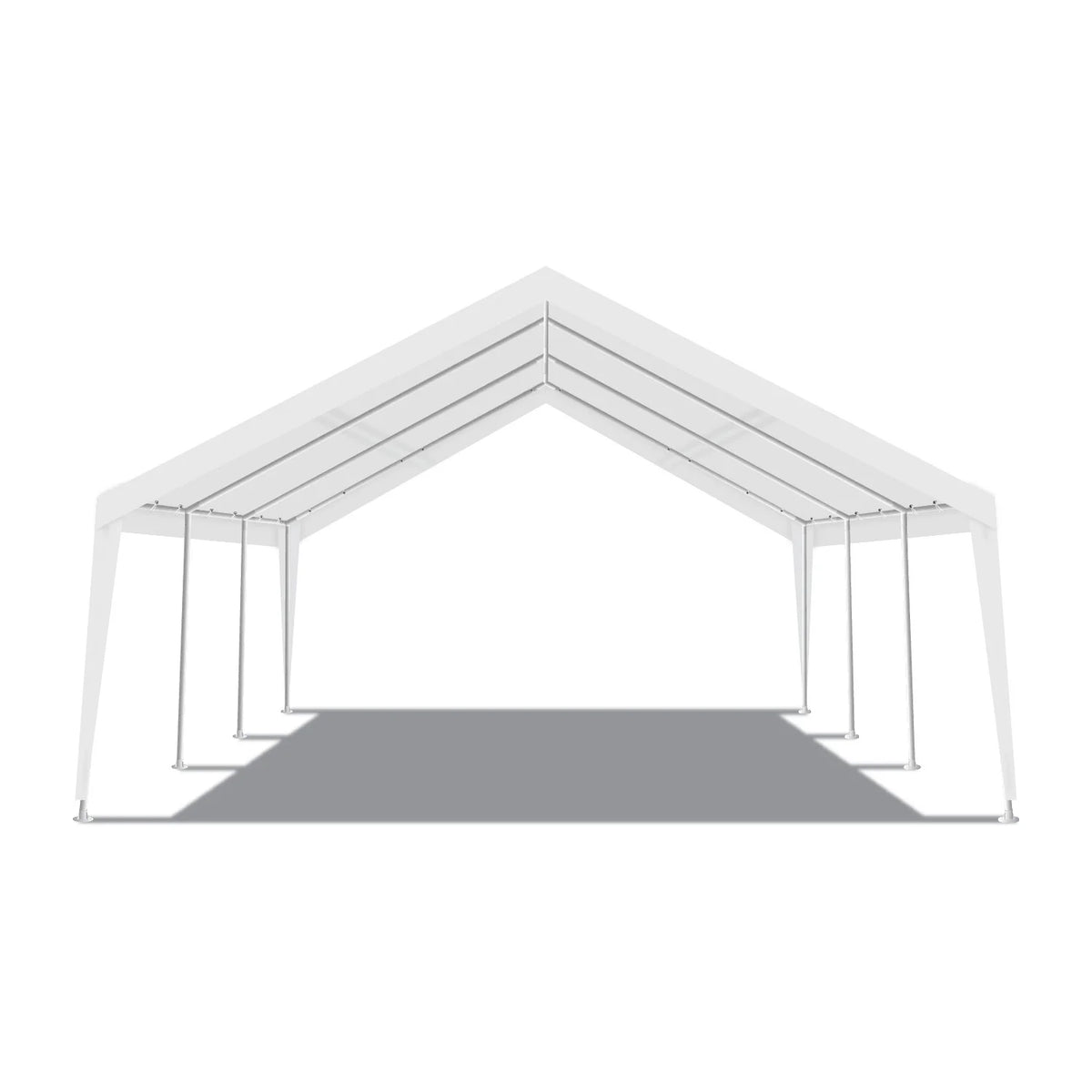 Abri extensible King Canopy 12 pi x 20 pi / 20 pi x 20 pi, structure en acier, 8 pieds, blanc