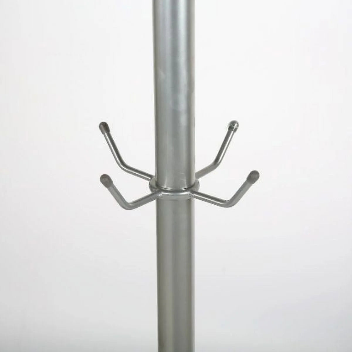 72" x 14" Metal Tube & Marble Base Coat Hanger, Silver