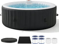 71" Inflatable Hot Tub 4 Person, Round Portable Outdoor Spa with 120 Soothing Air Jets