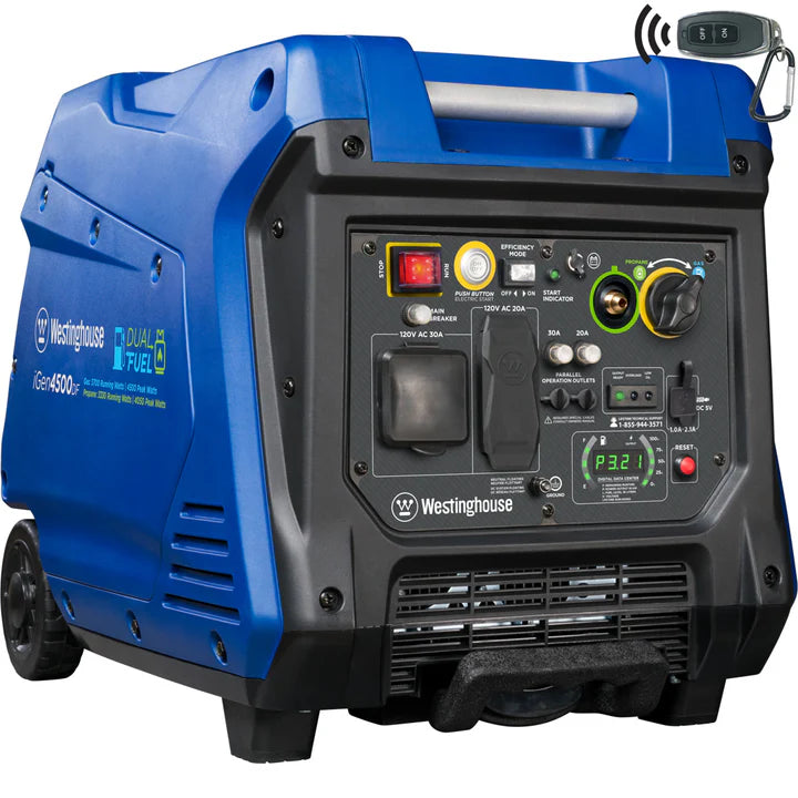 Westinghouse iGen4500DF 3700W Dual Fuel Portable Inverter Generators.