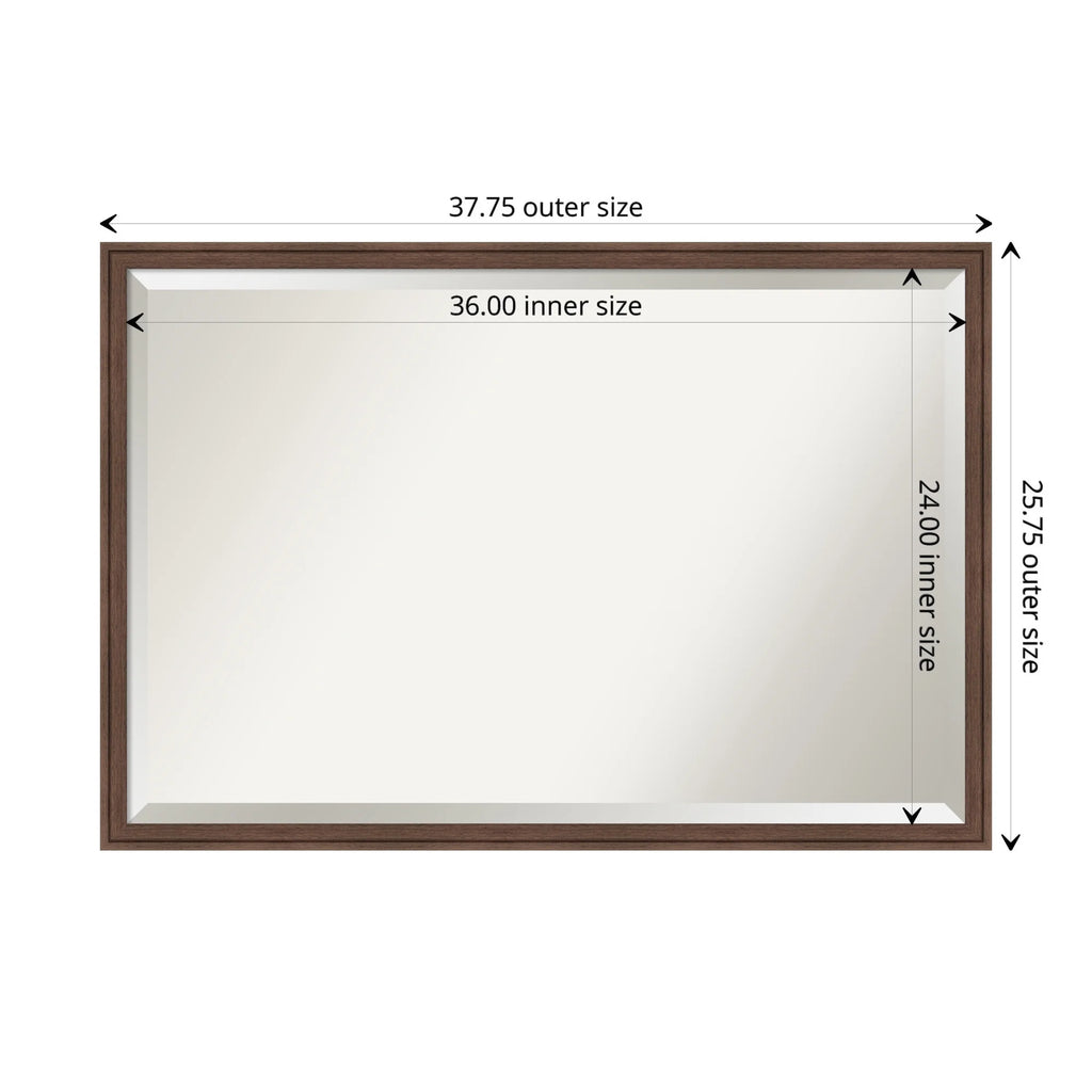 Amanti Art Florence Silver Beveled Wall Mirror 31.75 x 41.75 in.
