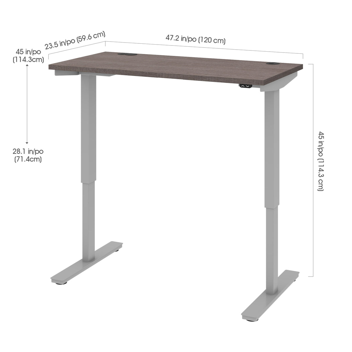 Bestar Upstand 24" x 48" Adjustable Height Desk
