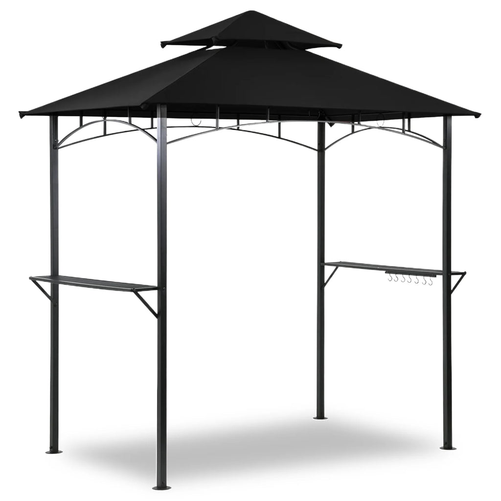 Grezone Outdoor Grill Gazebo Tent BBQ Canopy for Outdoor Grill Shelter BBQ Grill Gazebo Hardtop (L96 x W60 x H101 Inch) Brown