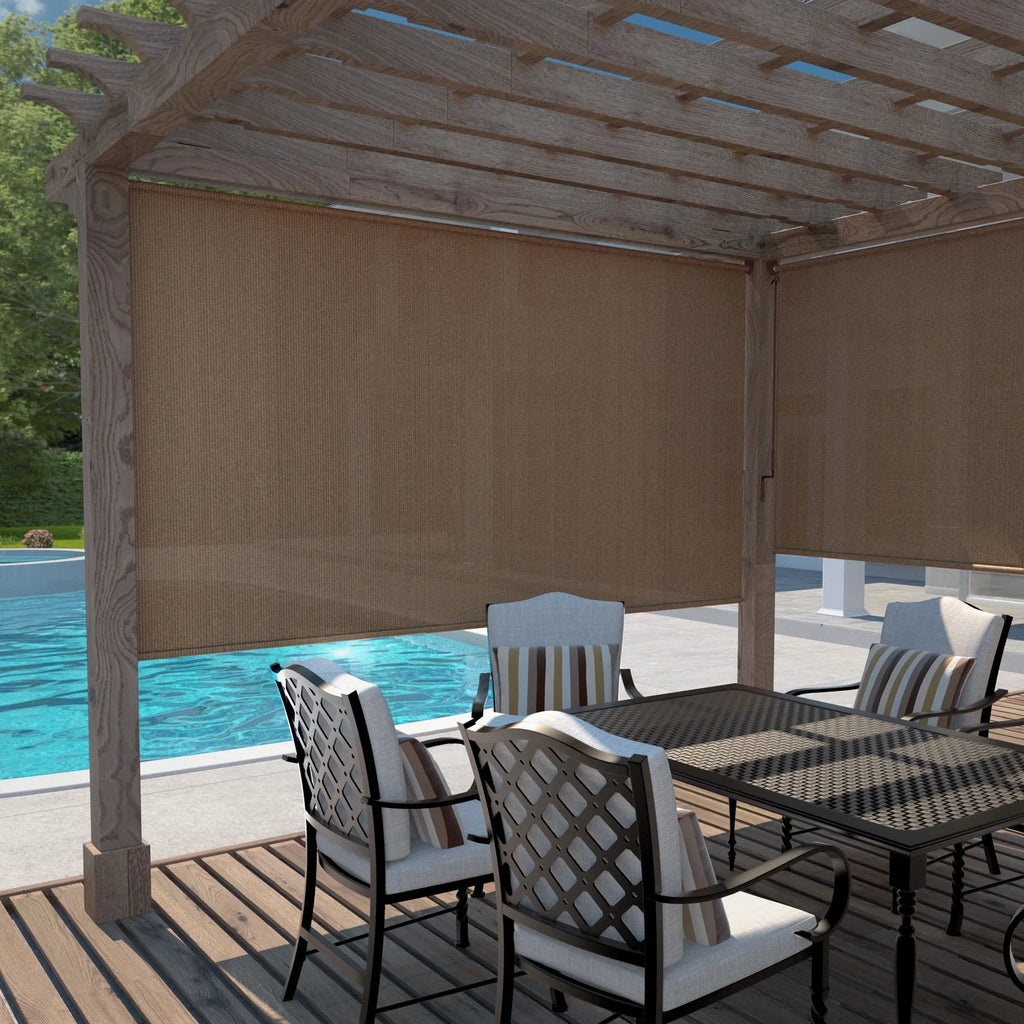 Coolaroo 96" x 72" Crank Operated Beige Roller Sun Shade