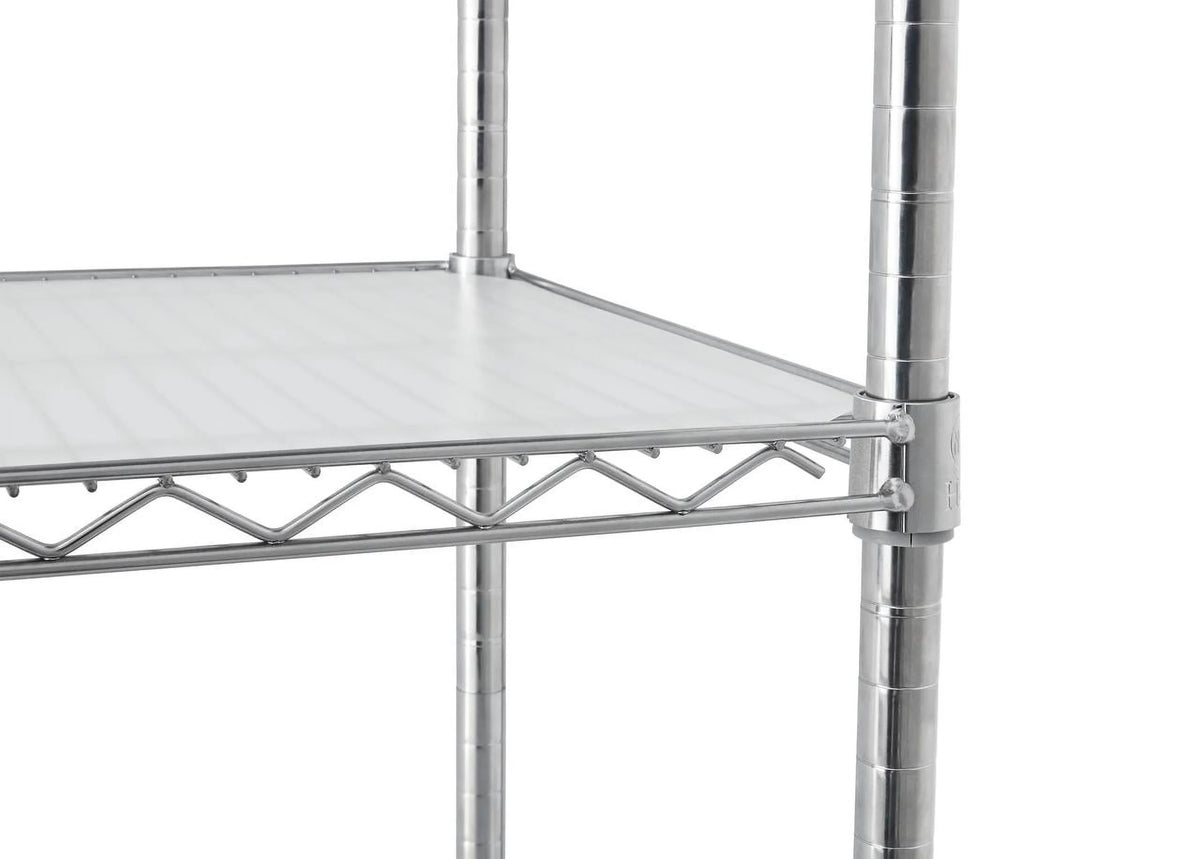 Hyper Tough Chrome Wire Shelf 4-Tier Heavy Duty 72"H x 48"W x 18"D, 2400lbs Total Capacity