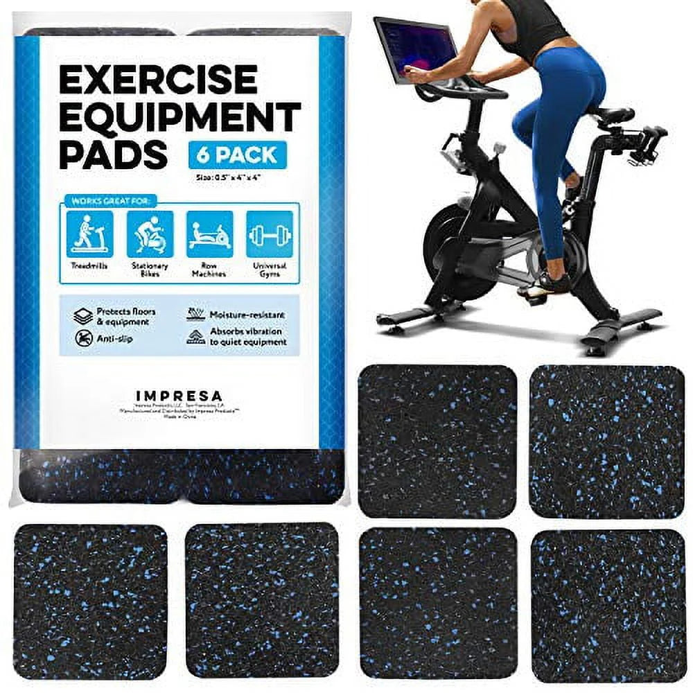 Impresa 6-Pack Rubber Exercise Equipment Mat 4" x 4" x 0.5" Pads