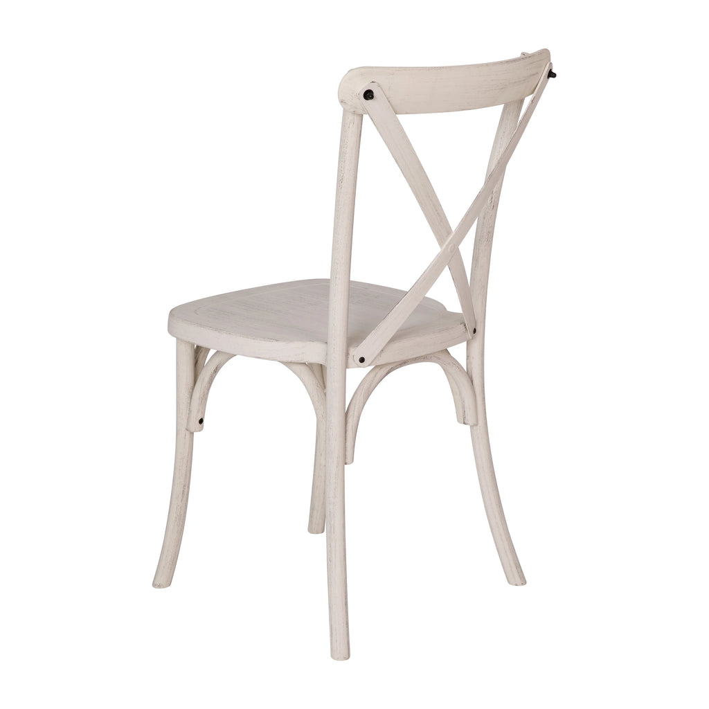 Emma + Oliver 2-pack Black Resin X-Back Chair