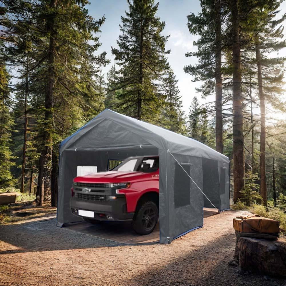 Garages portables et abris Sesslife 12' x 20' x 9,83' - Carports gris