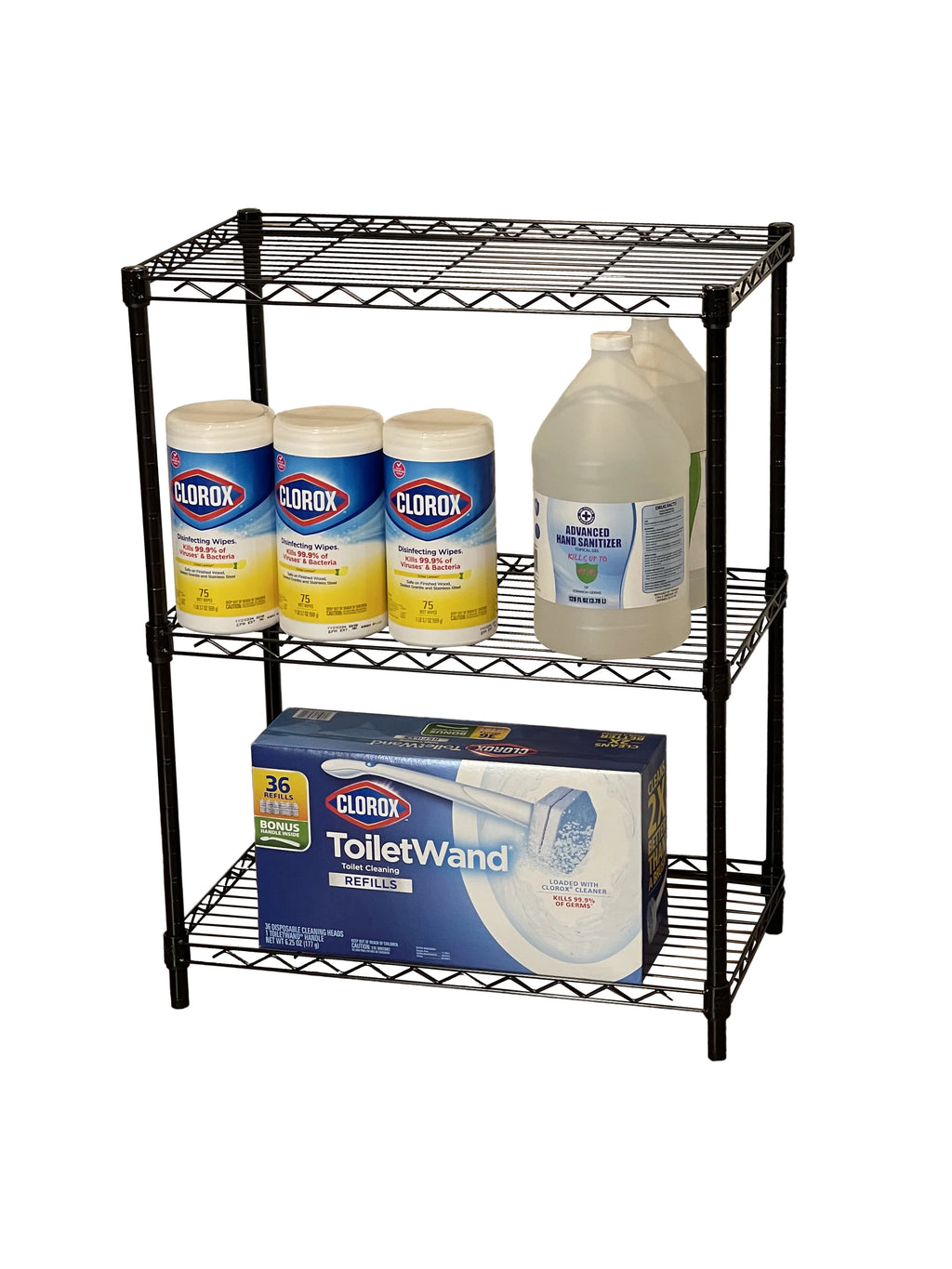 Étagère de rangement Juggernaut Storage à assemblage facile, 3 tablettes, 24 po L x 14 po P x 30 po H, noir