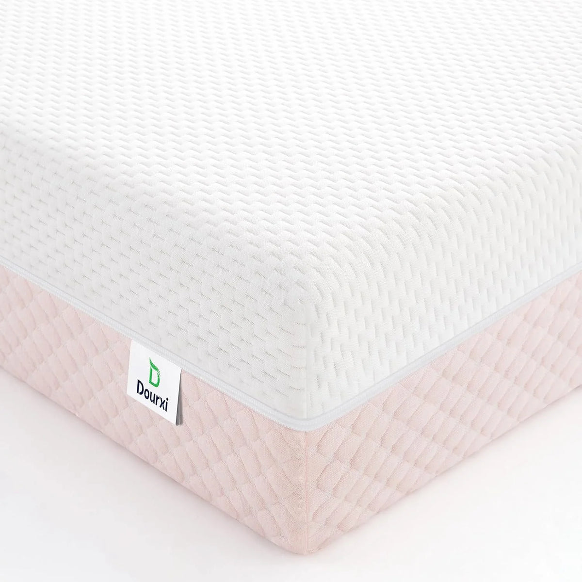 Crib Mattress, Dual Sided Comfort Memory Foam Toddler Bed Mattress, Triple-Layer Breathable Premium Baby Mattress for Infant and Toddler w/Removable Outer Cover - White&Grey
