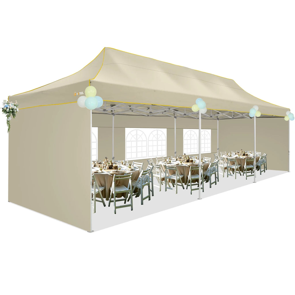 HOTEEL 10ft x 30ft Khaki Pop Up Outdoor Canopy, Waterproof