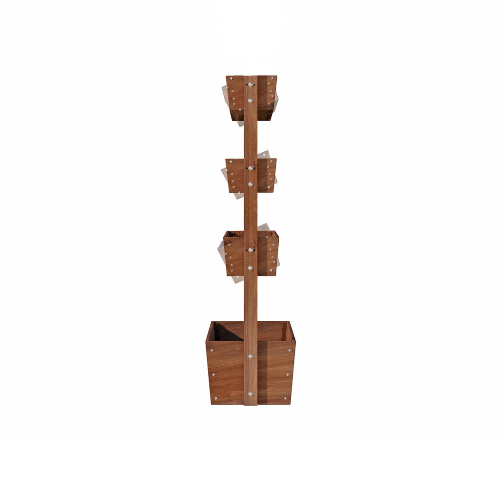 Jardinière surélevée Wilk 33,7 x 17,7 x 46, potager vertical en bois à 3 niveaux pour jardin, terrasse, balcon
