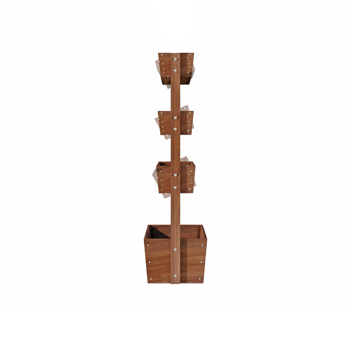 Jardinière surélevée Wilk 33,7 x 17,7 x 46, potager vertical en bois à 3 niveaux pour jardin, terrasse, balcon