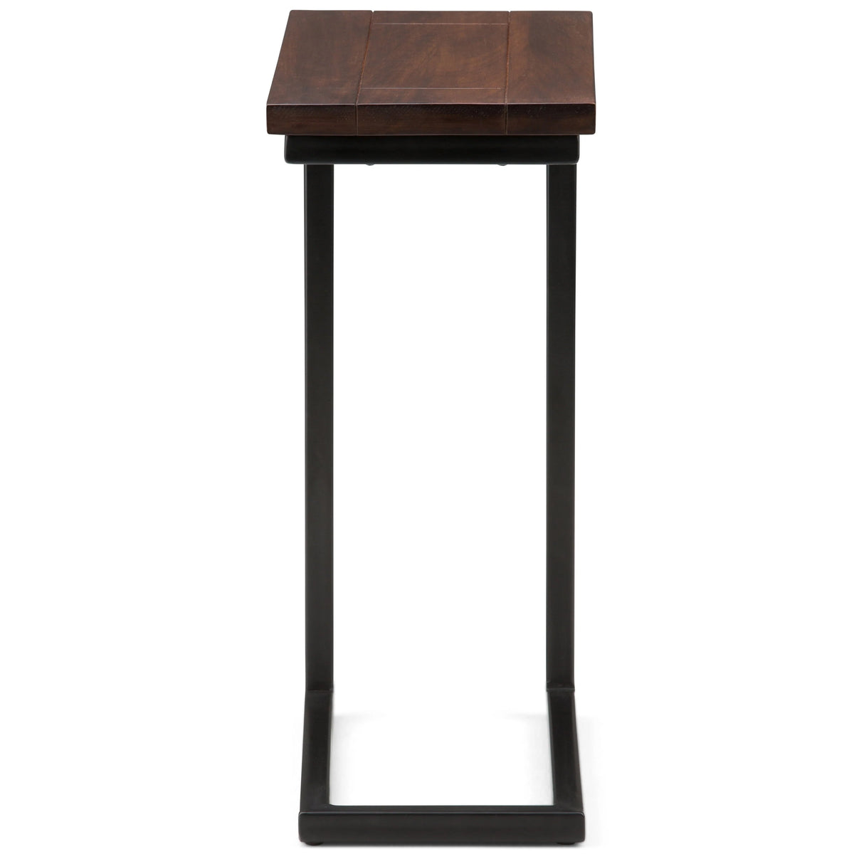 WyndenHall Rhonda Metal C Side Table - 18 W x 10 D x 24 H Natural Stained Wood, Metal Wood, Metal Solid Wood Wood