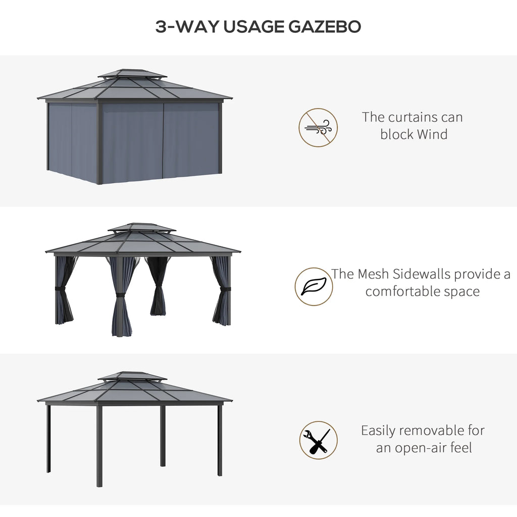 Outsunny 10' x 12' Hardtop Canopy Gazebo, Durability