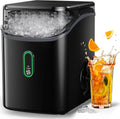 Silonn Nugget Ice Maker Countertop, Pebble Ice Makers with Crushed Soft Chewable Ice, 33lbs Per Day with Scoop, Pellet Portable Ice Machines with Auto-Cleaning for Home, Kitchen, Office, Black