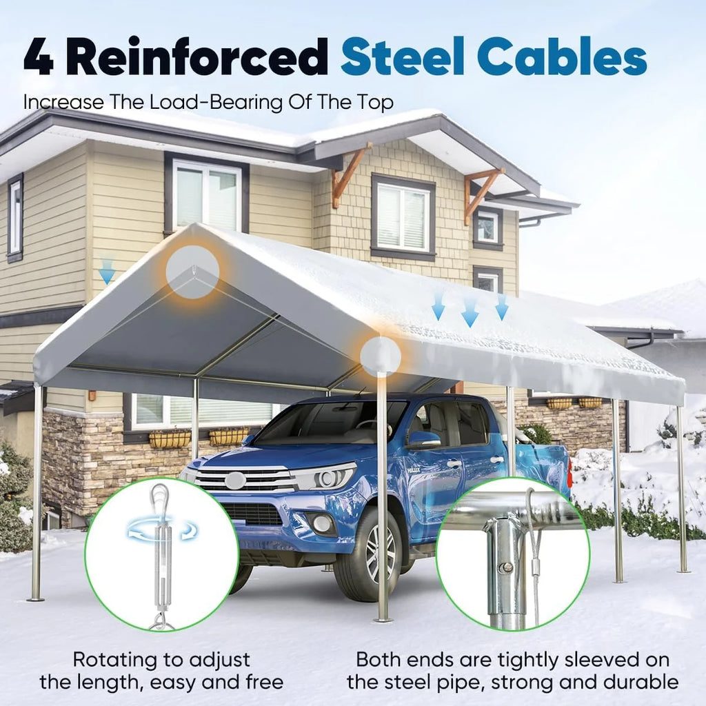 Quictent 10x 20x 8.7Silver Gray Carport