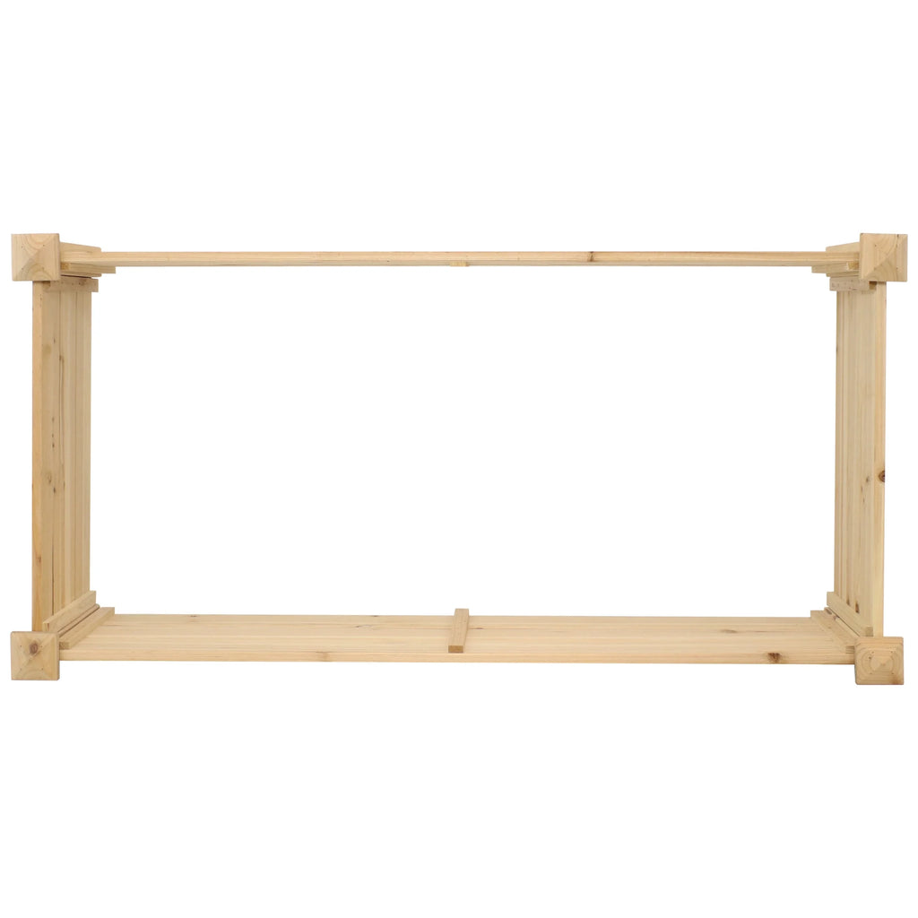 Jardinière surélevée rectangulaire d'extérieur en bois naturel Sunnydaze 24" x 48,25" x 12,25"