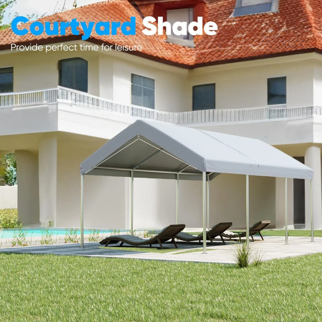 Quictent 10x 20x 8.7Silver Gray Carport