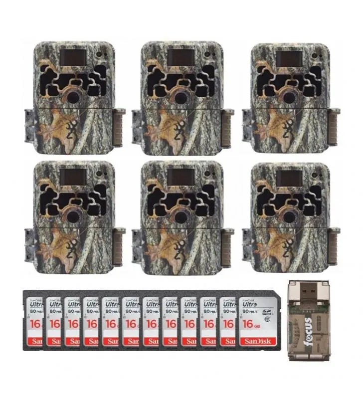 Browning Trail Cameras Dark Ops Extreme (6-Pack) w/ 16GB Cards Bundle – Camouflage