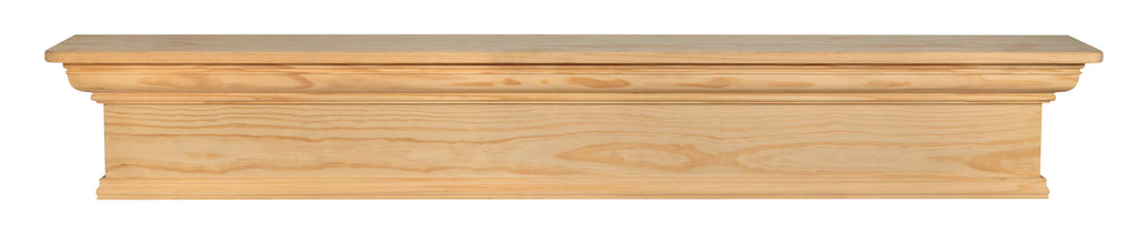 Pearl Mantels Savannah Transitional Premium Pine Wood Mantel Shelf, Unfinished, Paint and Stain Grade, 60"L x 9"D x 9"H