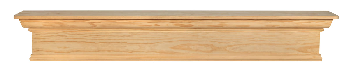 Pearl Mantels Savannah Transitional Premium Pine Wood Mantel Shelf, Unfinished, Paint and Stain Grade, 60"L x 9"D x 9"H
