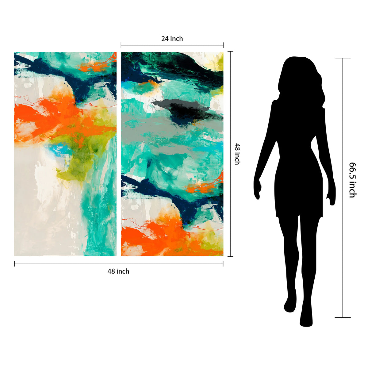Empire Art Direct Tidal Abstract 2 Frameless Free Floating Tempered Glass Panel Graphic Wall Art, 24" x 48" x 0.2", Ready to Hang