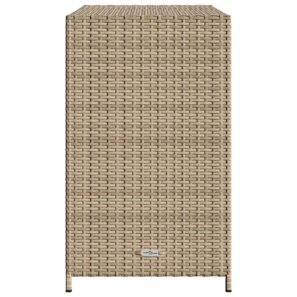 VidaXL Contemporary Poly Rattan Storage Cabinet, 32.7" x 17.7" x 29.9", Gray