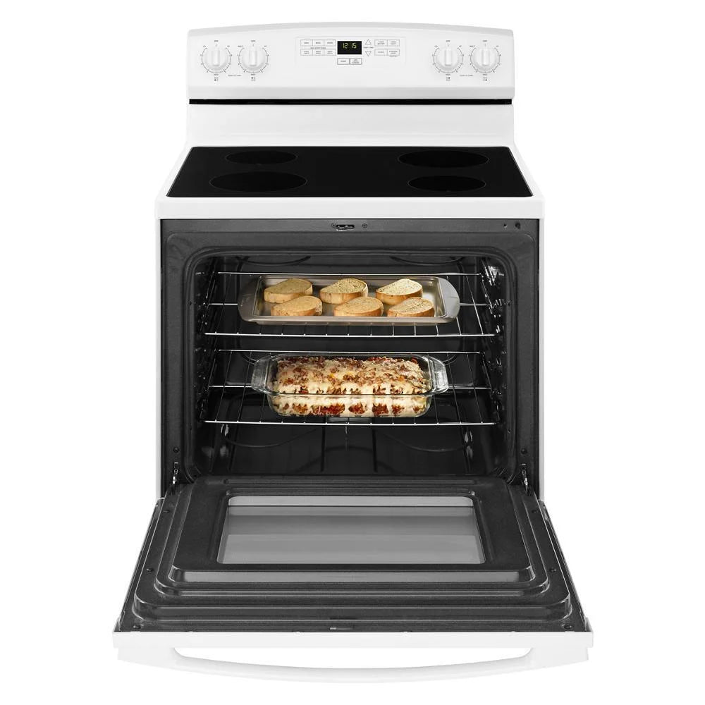 Brand New Amana(R) AER6303MFW - Freestanding 30" Electric Range - White - with Extra Large Oven Window 46" H x 27" D x 29" W