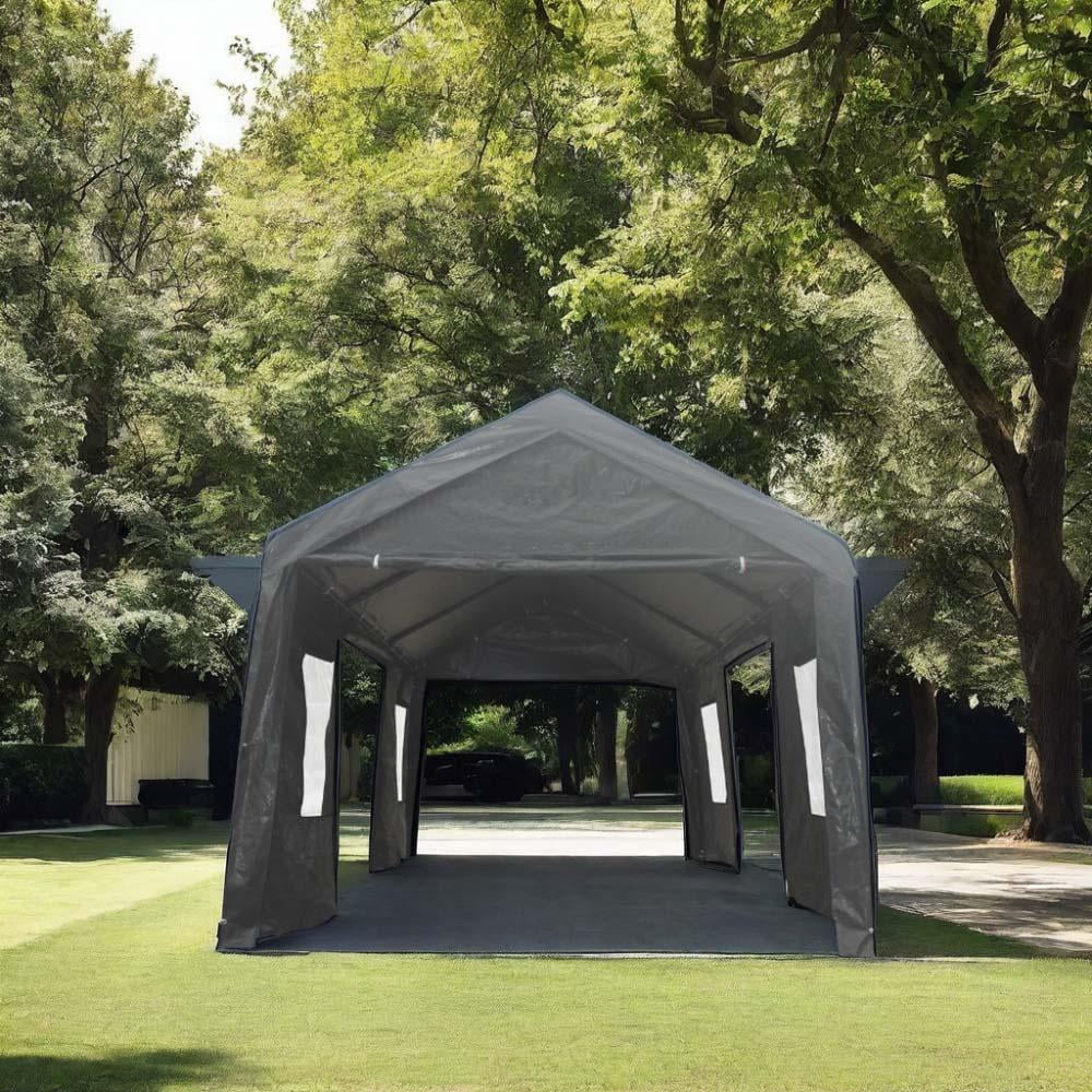 Garages portables et abris Sesslife 12' x 20' x 9,83' - Carports gris
