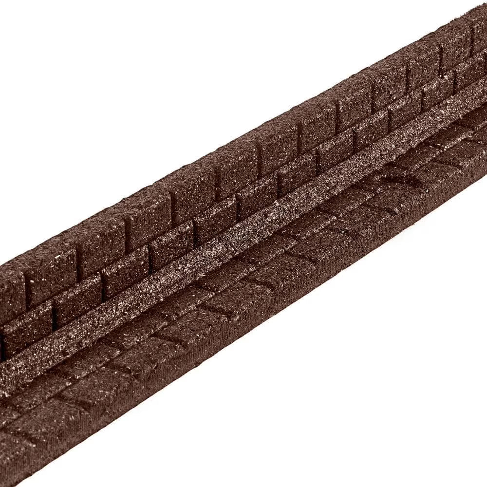 48 in. x 3 in. x 3 in. Brown Brickface Rubber Landscape Edging (6-Pack)