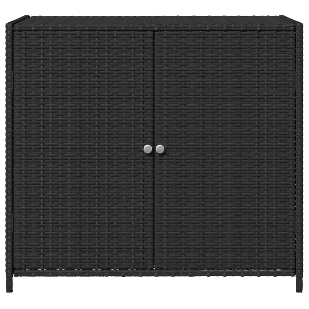 VidaXL Contemporary Poly Rattan Storage Cabinet, 32.7" x 17.7" x 29.9", Gray