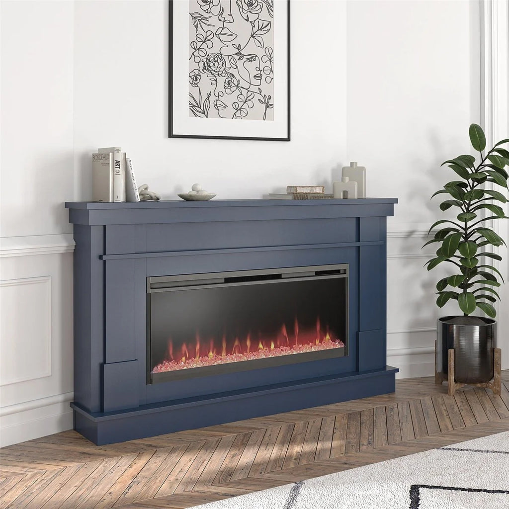 Novogratz Waverly Wide Mantel Electric Fireplaces.