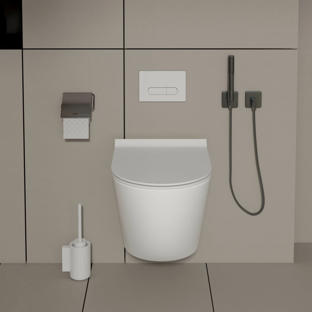 MEJE#MJ-2003R, Rimless Toilet Ceramic Nano Coating Hanging Toilet Wall Hung Toilet Bowl 21.65 x 14.17 x 14.96 inches Glossy Finish