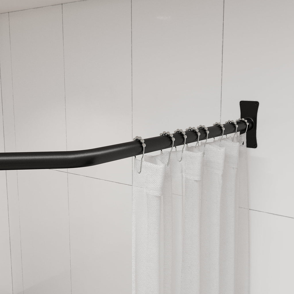 Naiture Stainless Steel 18-1/2" X 26" X 18-1/2" Neo-Angle Shower Curtain Rod with Ceiling Support, Brushed Nickel Finish