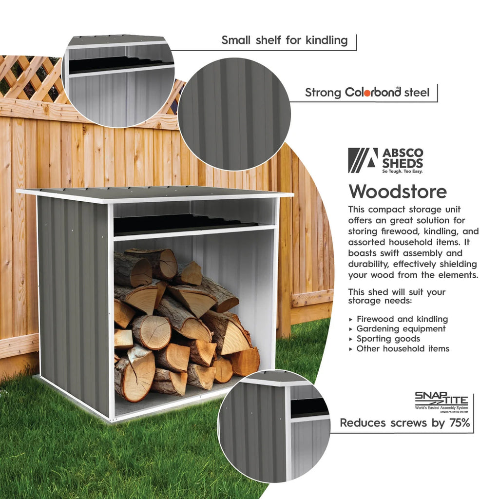 Abri de jardin en métal Absco 1,22 m x 0,76 m x 1,13 m - Gris boisé